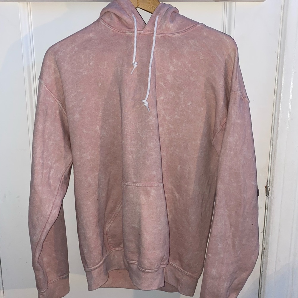 pink bleach wasted tie dye hoodie